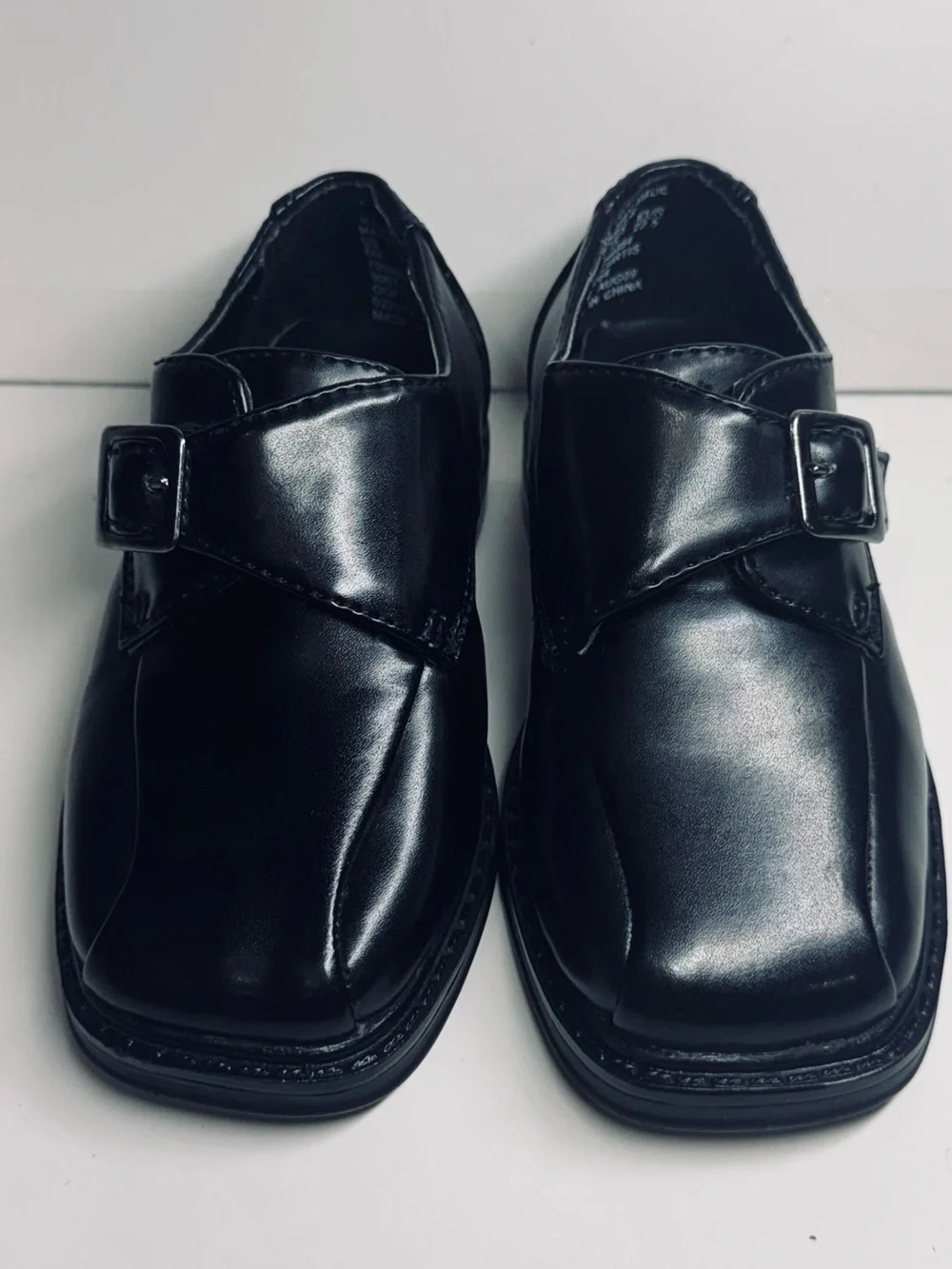 TKS Boys Black Monk Strap Dress Shoes, Size US 6M / Curtis Style Slip-On Loafers